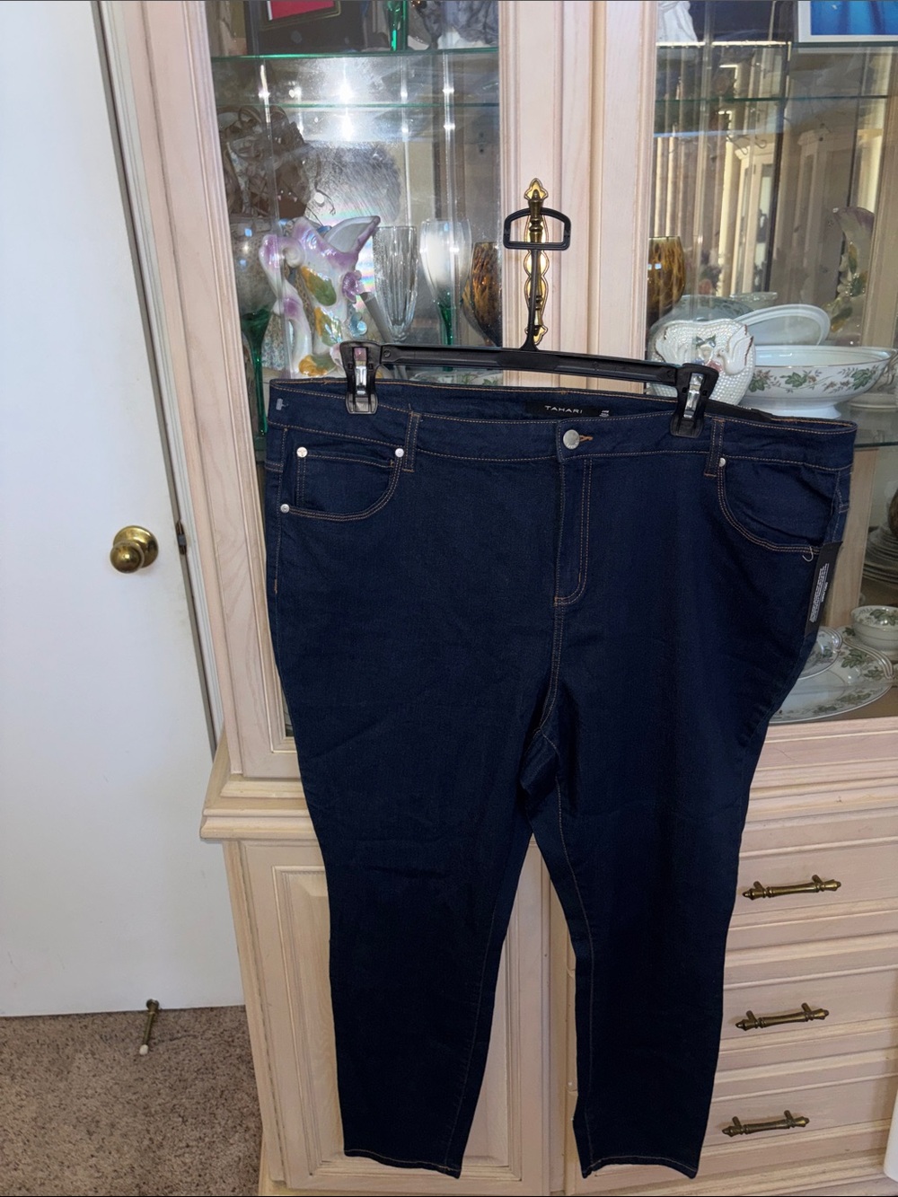 Tahari Women’s Skinny Jeans in Dark Indigo Blue